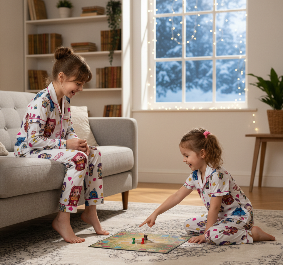 Fantasy Pop Idol Satin Pajamas – Cozy Sleepwear for Girls & Women