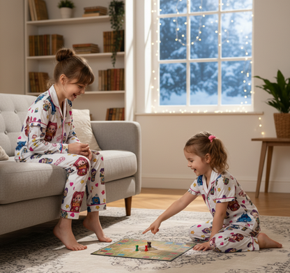 Fantasy Pop Idol Satin Pajamas – Cozy Sleepwear for Girls & Women