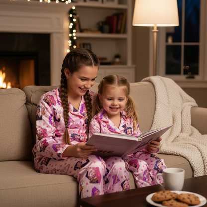 Fantasy Idol Satin Pajamas for Kids & Women – Matching Sleepwear
