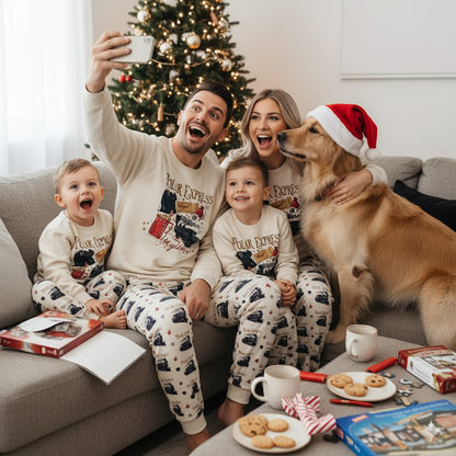 Polar Express Matching Family Pajama Set – Personalized Christmas Sleepwear for Kids & Adults