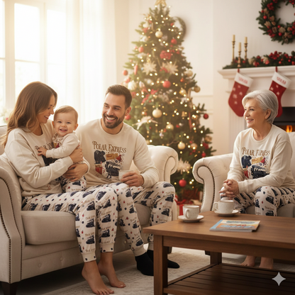 Polar Express Matching Family Pajama Set – Personalized Christmas Sleepwear for Kids & Adults