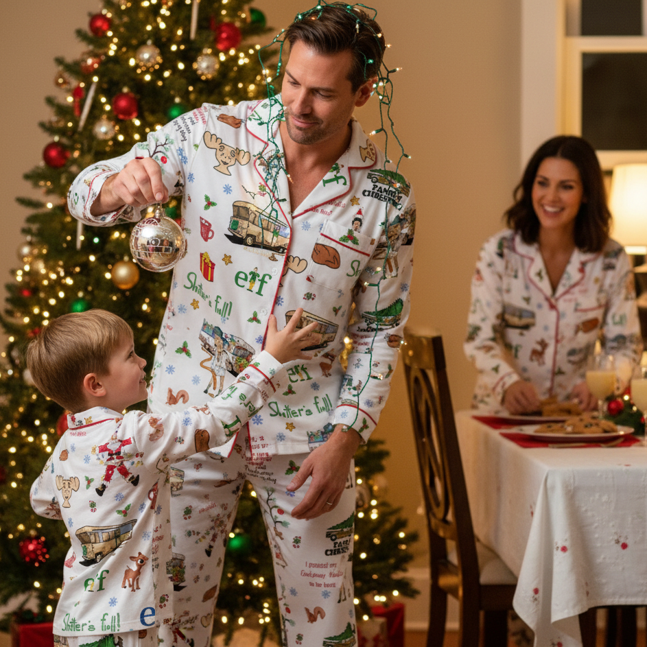 Vintage Holiday Family Pajama Set, Inspired Christmas Tree Farm Sleepwear, Cozy Winter Loungewear for Adults & Kids
