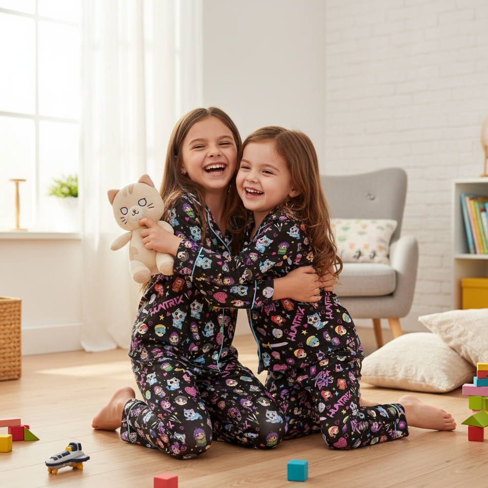 Tiger Idol Satin Pajama Set – Pop Star Inspired Sleepwear for Kids & Women