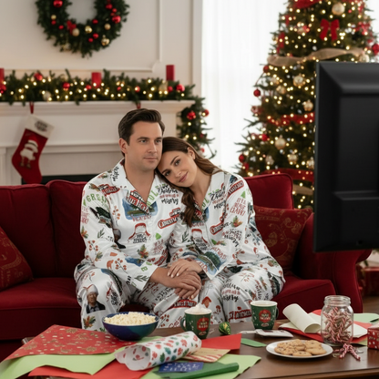 Christmas Griswold Vacation Pajamas, Vintage Satin Holiday Set for Family Matching