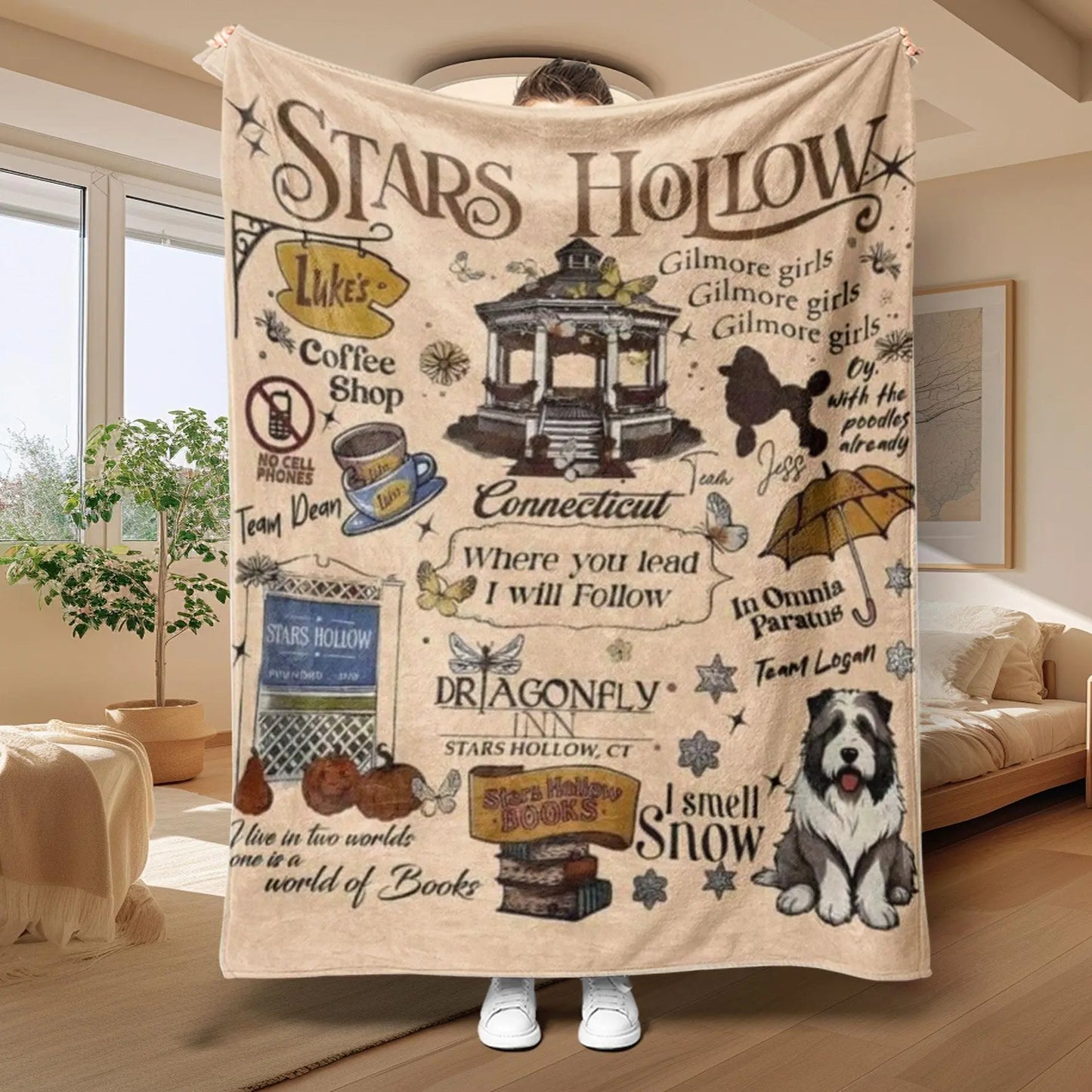 Cozy Cafe Anime-Style Blanket – Soft Lightweight Print Throw for Home, Office, Travel & Naps