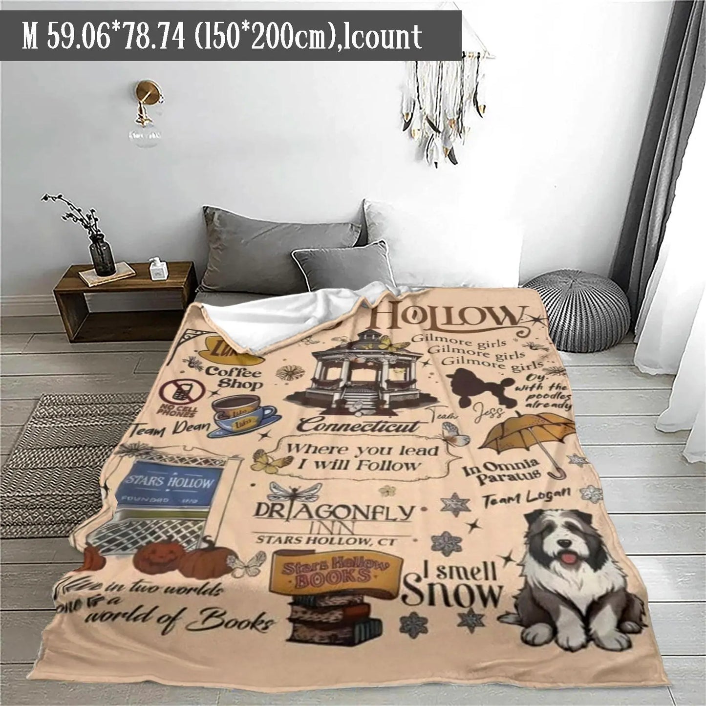 Cozy Cafe Anime-Style Blanket – Soft Lightweight Print Throw for Home, Office, Travel & Naps