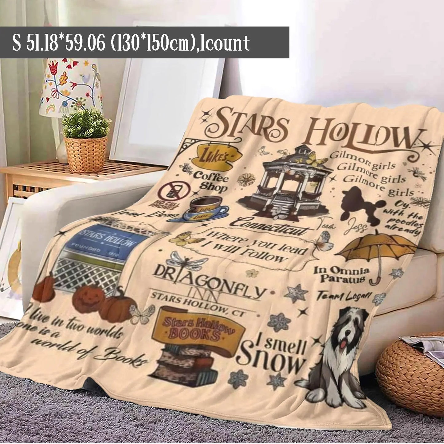 Cozy Cafe Anime-Style Blanket – Soft Lightweight Print Throw for Home, Office, Travel & Naps