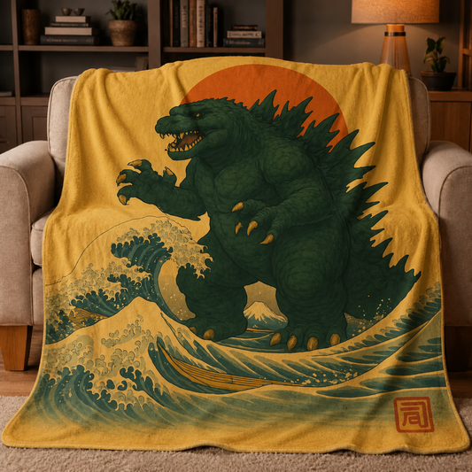 Vintage Great Wave Monster Blanket