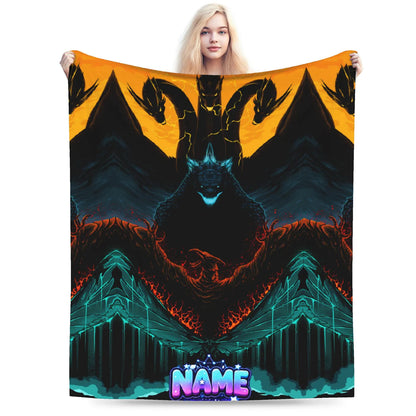 Custom Giant Three-Headed Beast Cinematic Blanket