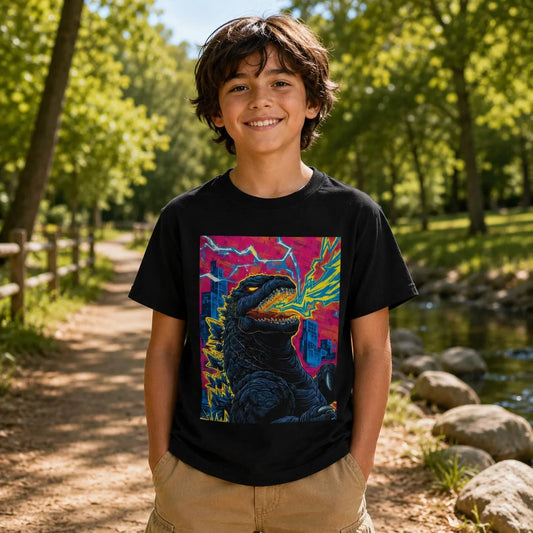 Kids Atomic Monster Retro City Action T-Shirt