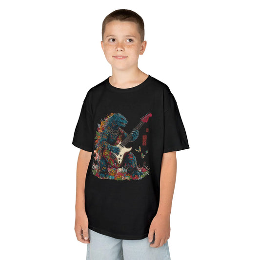 Kids Rock Star Kaiju Beast Acoustic Guitar T-Shirt