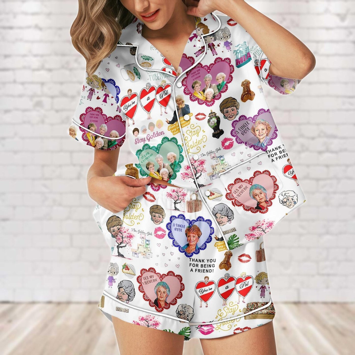 The Classic 80s TV Sitcom Nostalgia Satin Pajamas – Stay Golden Birthday Gift for Her
