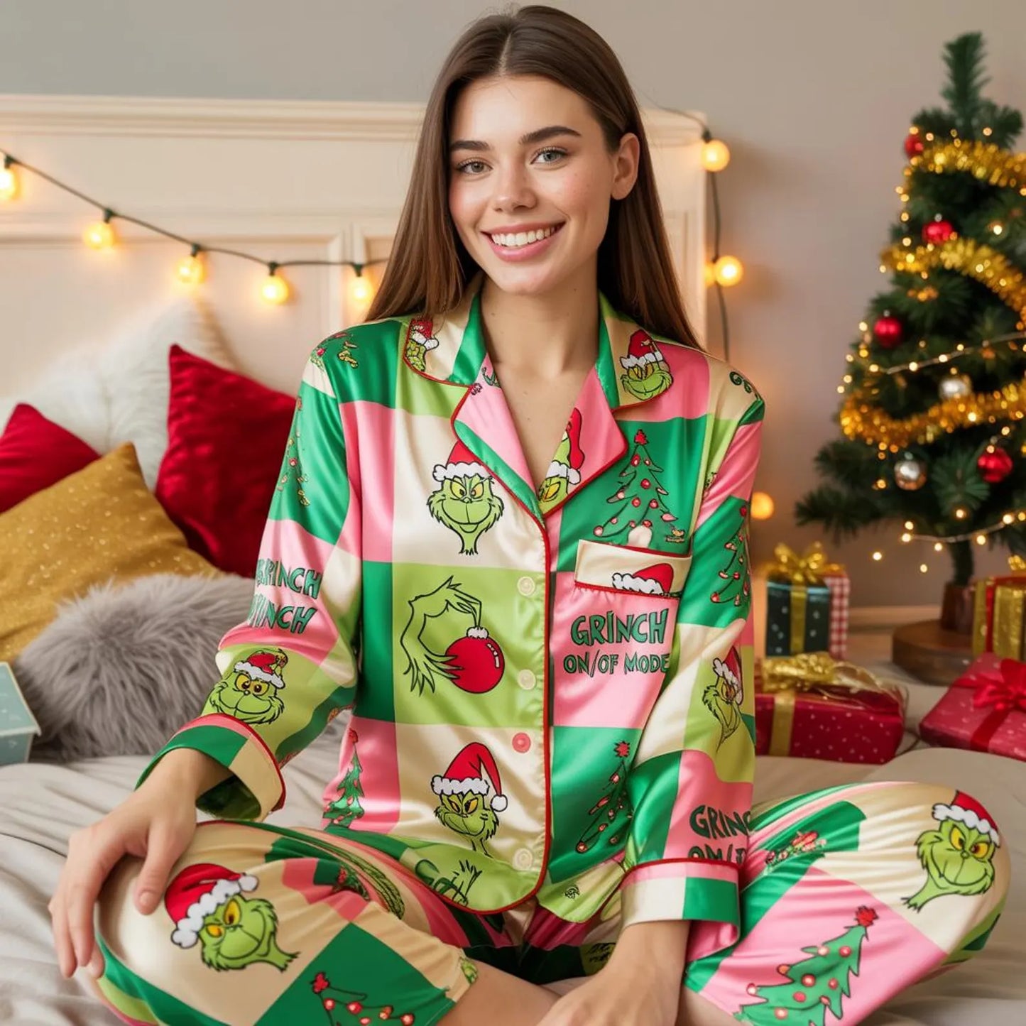 The Green Monster Family Christmas Pajama Set – Funny Matching Holiday Sleepwear for Parents & Kids