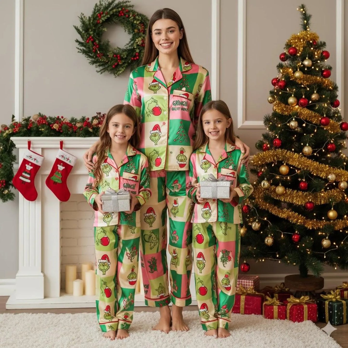 The Green Monster Family Christmas Pajama Set – Funny Matching Holiday Sleepwear for Parents & Kids