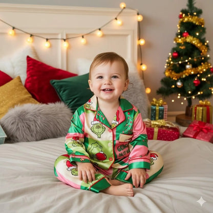 The Green Monster Family Christmas Pajama Set – Funny Matching Holiday Sleepwear for Parents & Kids