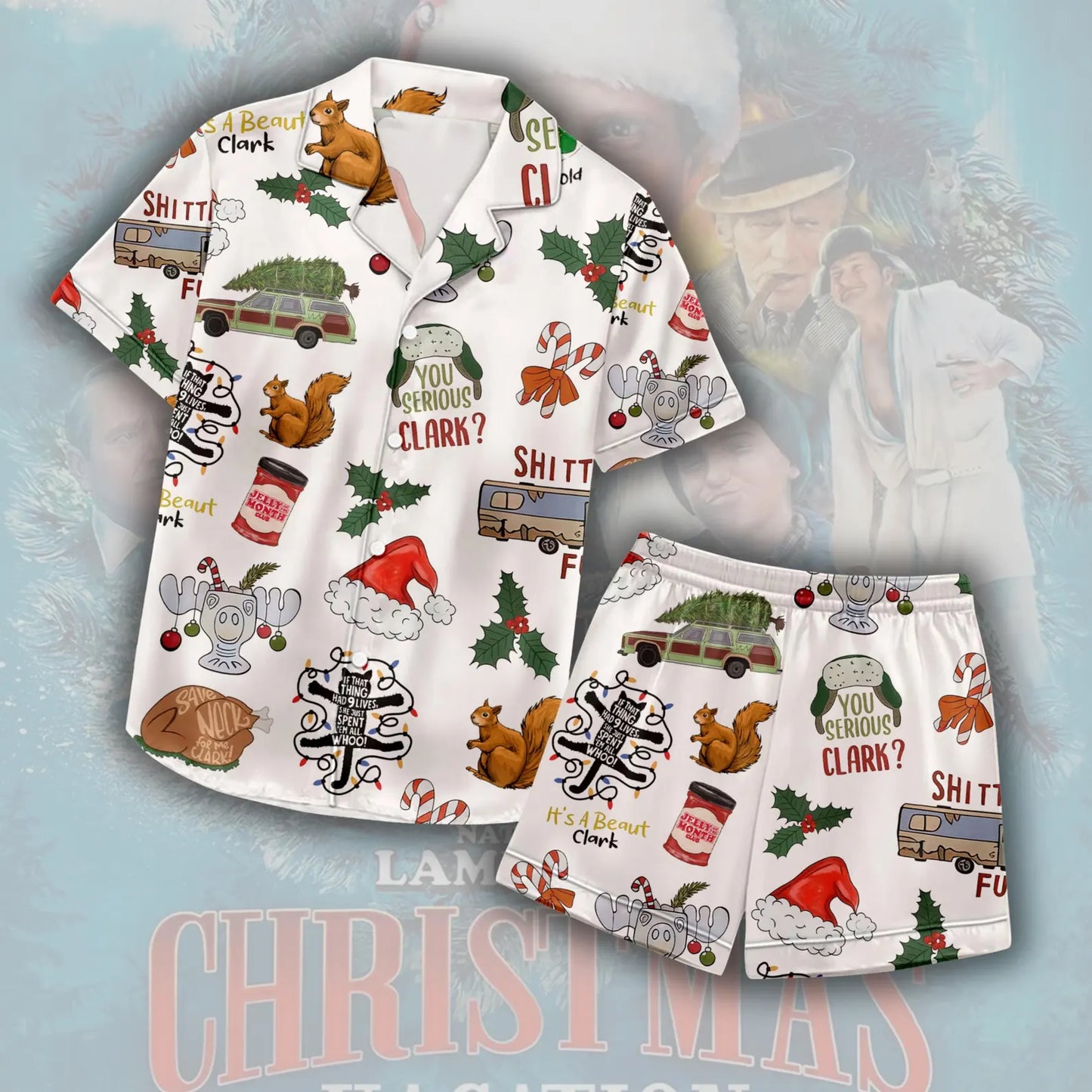 Vintage Christmas Matching Pajama Set for Family, Silky Satin Holiday Sleepwear for Adults & Kids, Cozy Festive Nightwear Gift