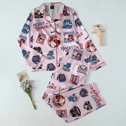 Hockey Rivals Romance Satin Pajama Set – Book & Movie Inspired Sleepwear