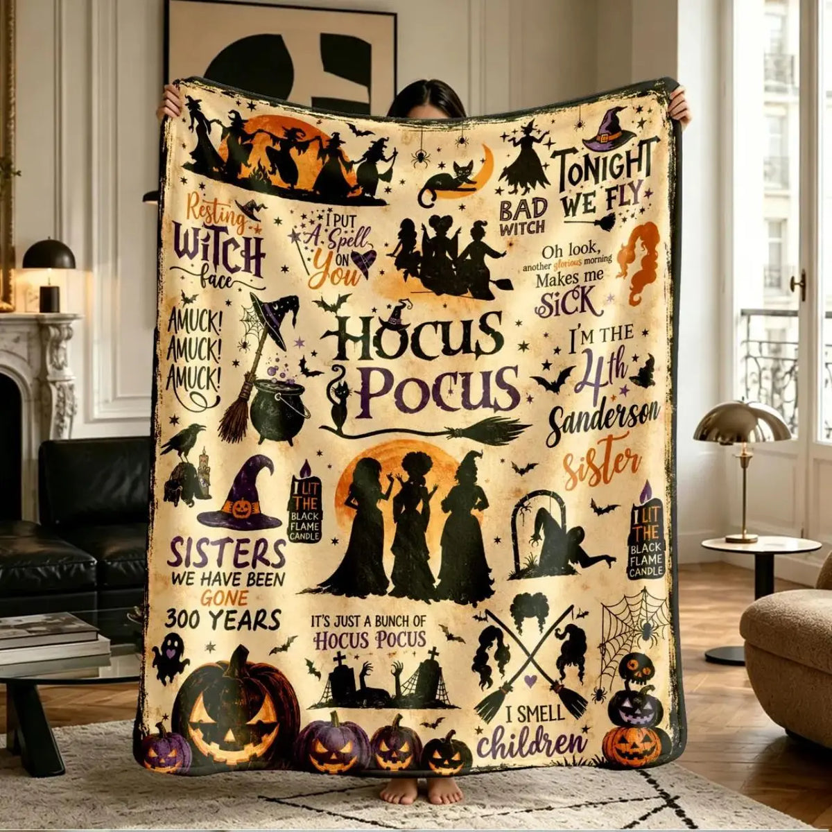 Vintage Witch Movie Blanket