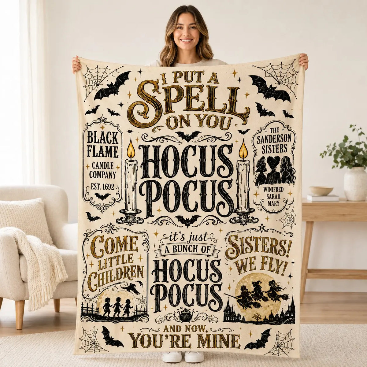 Vintage Witch Quote Blanket