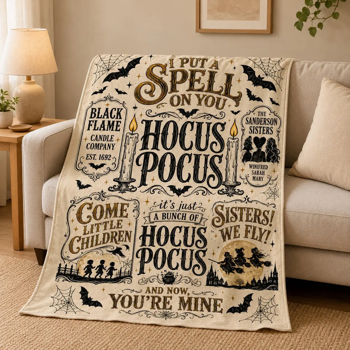 Vintage Witch Quote Blanket