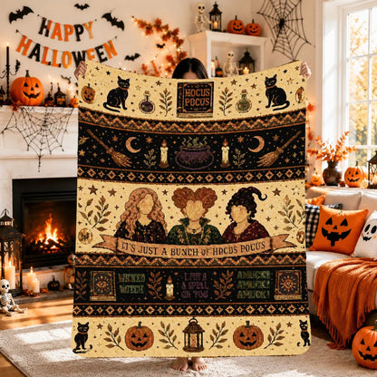 Vintage Spooky Sisters Blanket