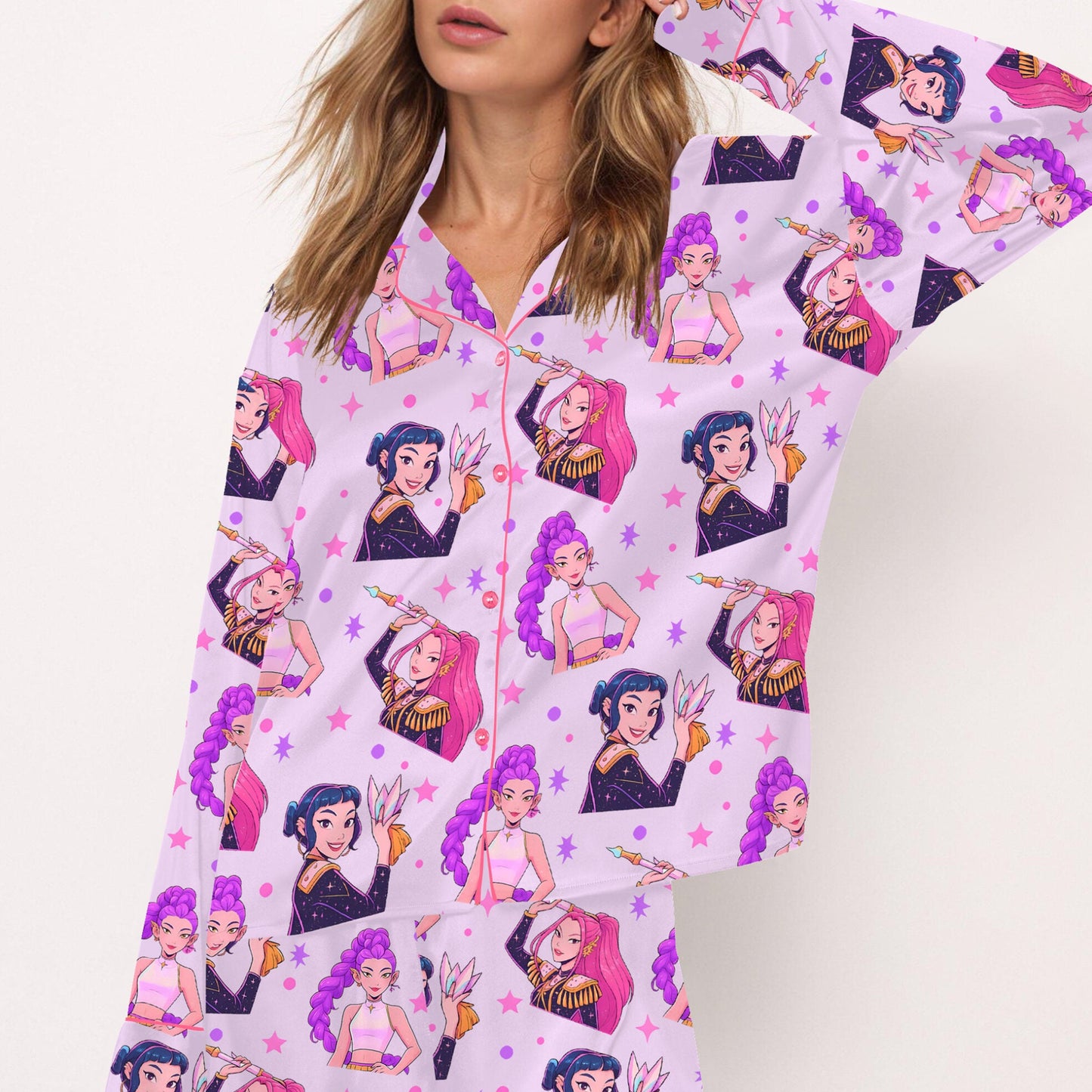 Fantasy Idol Satin Pajamas for Kids & Women – Matching Sleepwear