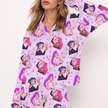 Fantasy Idol Satin Pajamas for Kids & Women – Matching Sleepwear