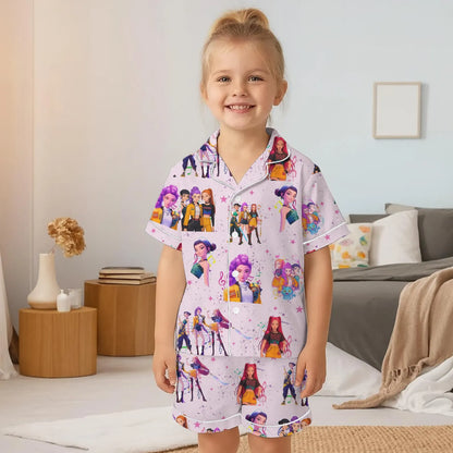 Fantasy Tiger Satin Pajama Set for Women and Kids – Pop Idol Inspired Anime Sleepwear