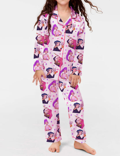Fantasy Idol Satin Pajamas for Kids & Women – Matching Sleepwear