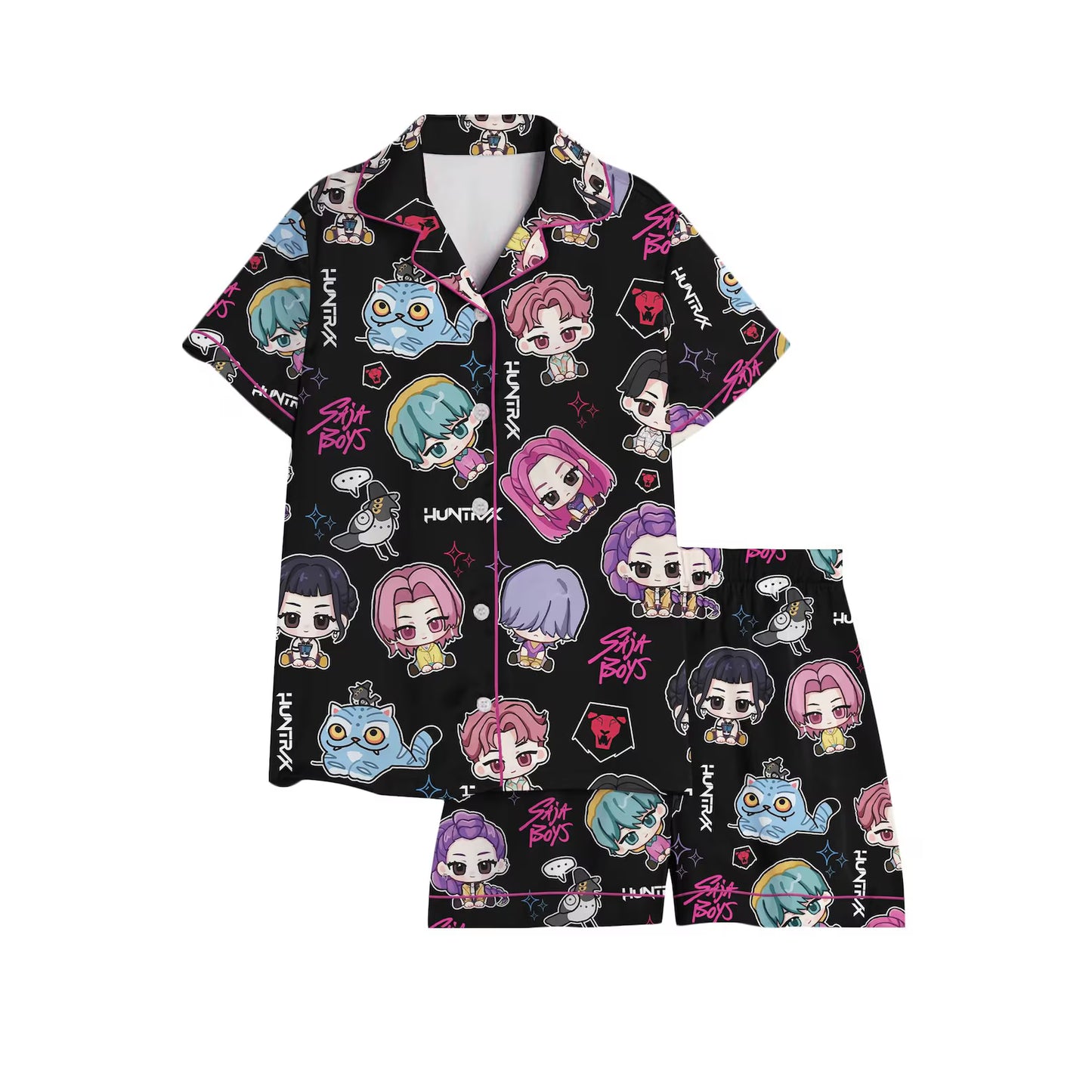 Tiger Idol Satin Pajama Set – Anime-Inspired Sleepwear for Kids, Stylish Pop Fan Gift