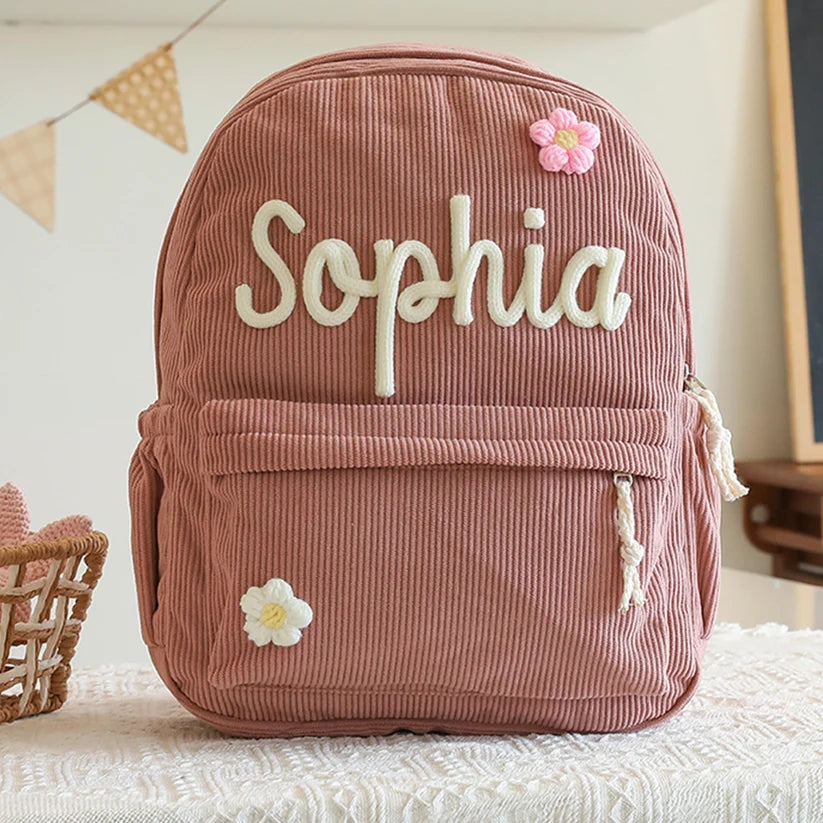 Personalized Toddler Corduroy Backpack