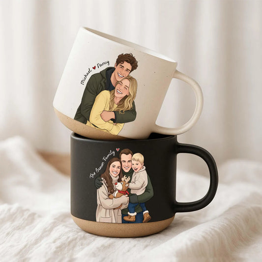 Personalized Watercolor Photo Mug – Custom Picture Coffee Gift for Family & Friends