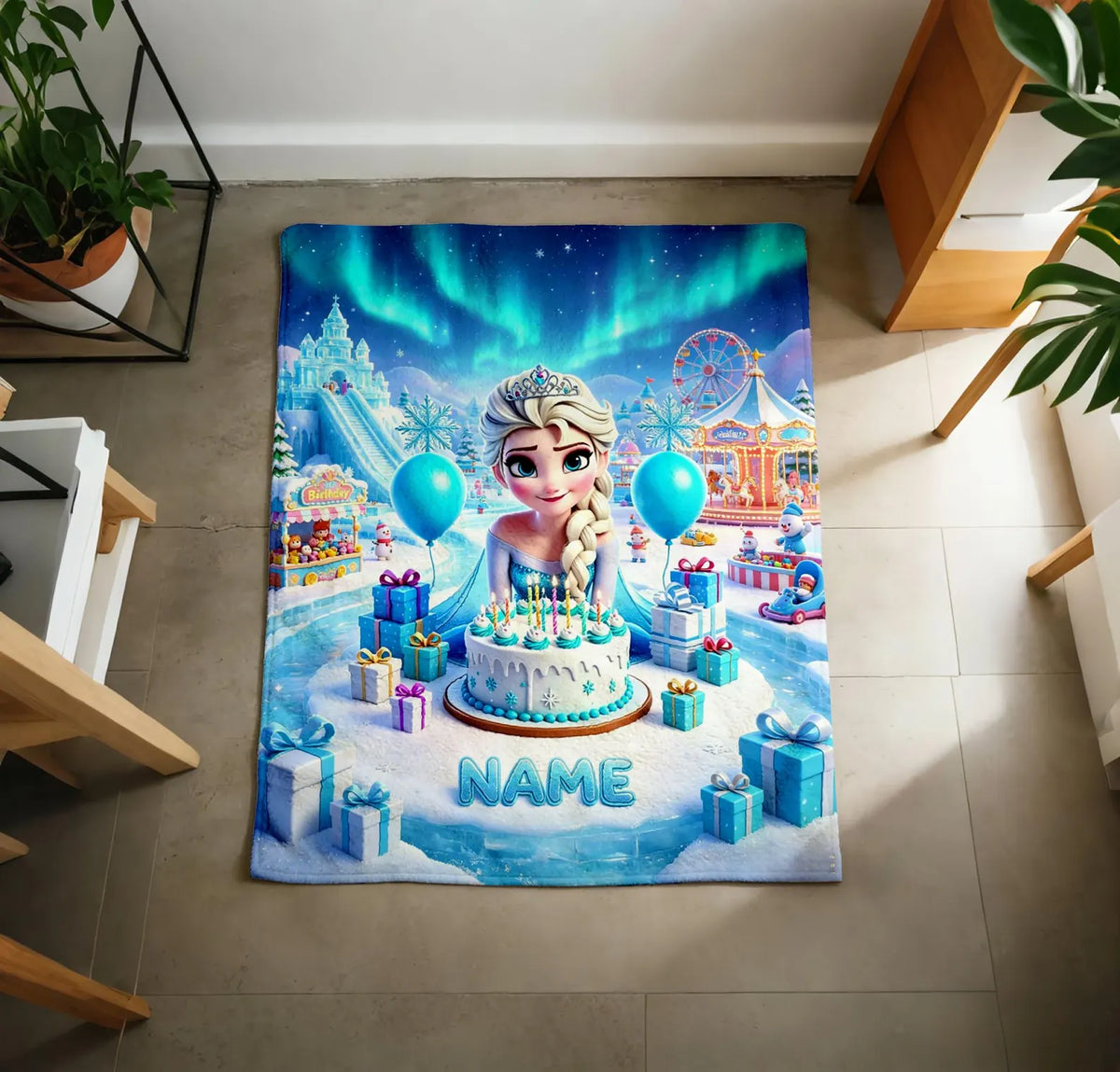 Custom Name Fairytale Garden Princess Tea Party Blanket