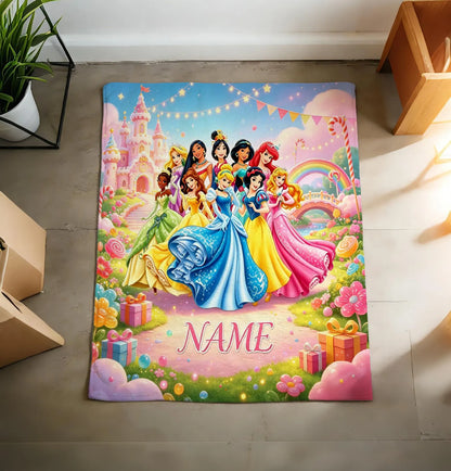 Custom Name Sweet Candy Kingdom Princess Gathering Blanket
