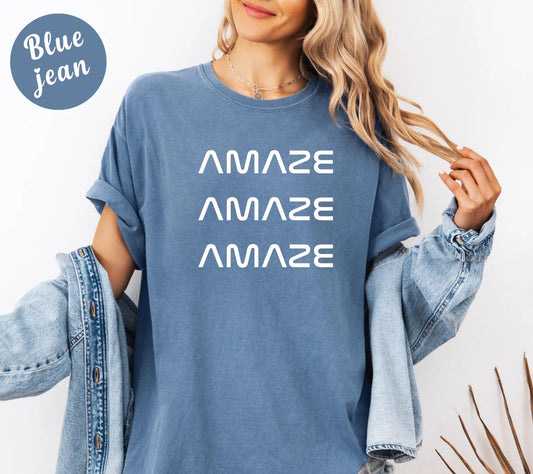 Amaze Amaze Amaze Space Shirt, Comfort Colors 1717 T-Shirt, Vintage Washed Graphic Tee, Sci Fi Space Nerd Shirt, Book Lover Gift