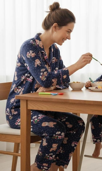 Vintage K-Pop Inspired ChooChoo Pajama Set – Matching Family Train Sleepwear for Youth & Adults, Cozy Nightwear Gift
