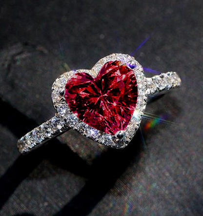 Romantic Heart-Shaped CZ Ring – Elegant Valentine’s Gift for Her