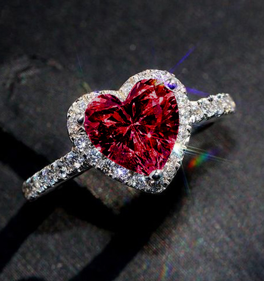 Romantic Heart-Shaped CZ Ring – Elegant Valentine’s Gift for Her