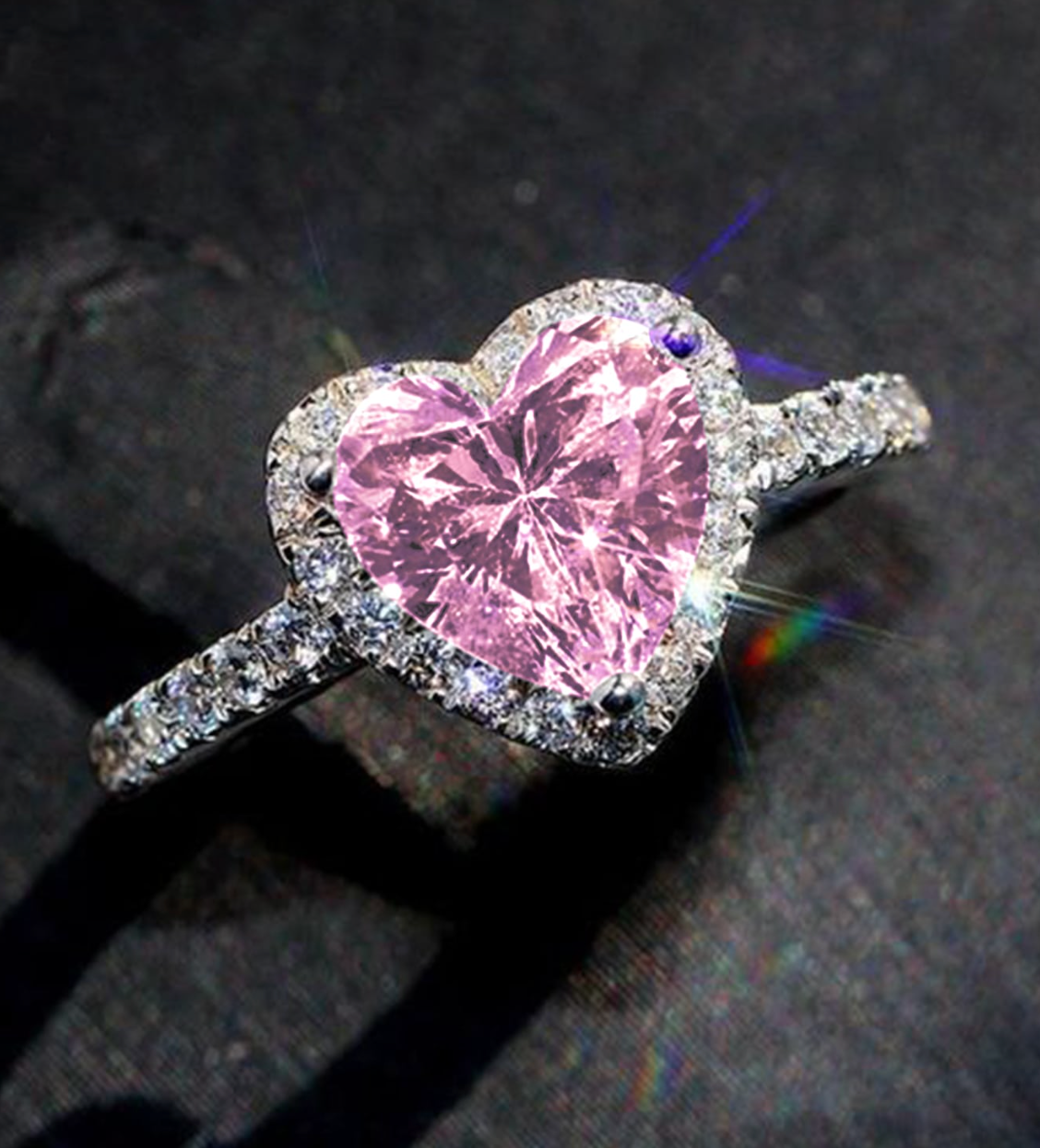 Romantic Heart-Shaped CZ Ring – Elegant Valentine’s Gift for Her