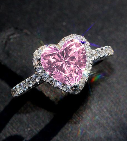 Romantic Heart-Shaped CZ Ring – Elegant Valentine’s Gift for Her