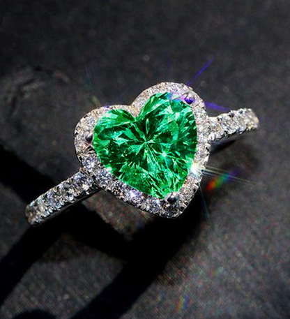 Romantic Heart-Shaped CZ Ring – Elegant Valentine’s Gift for Her
