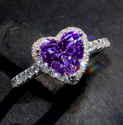 Romantic Heart-Shaped CZ Ring – Elegant Valentine’s Gift for Her