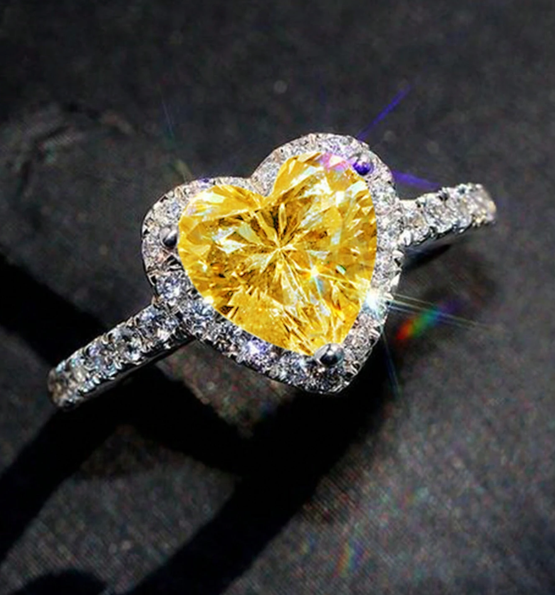 Romantic Heart-Shaped CZ Ring – Elegant Valentine’s Gift for Her
