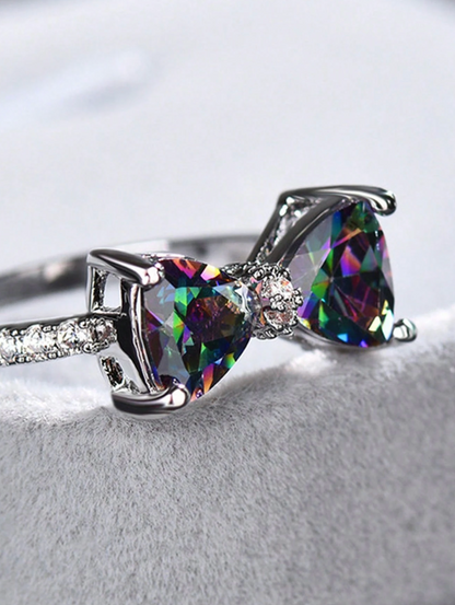Crystal Bowknot Ring – Elegant Cubic Zirconia Gift for Women