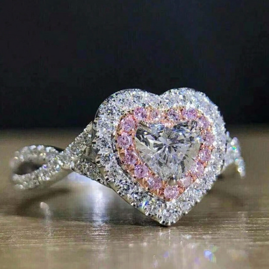 Elegant Heart Birthstone Ring – Noble Proposal & Engagement Jewelry for Women