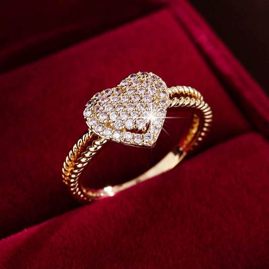 Heart-Shaped CZ Ring – Valentine’s & Mother’s Day Gift for Her