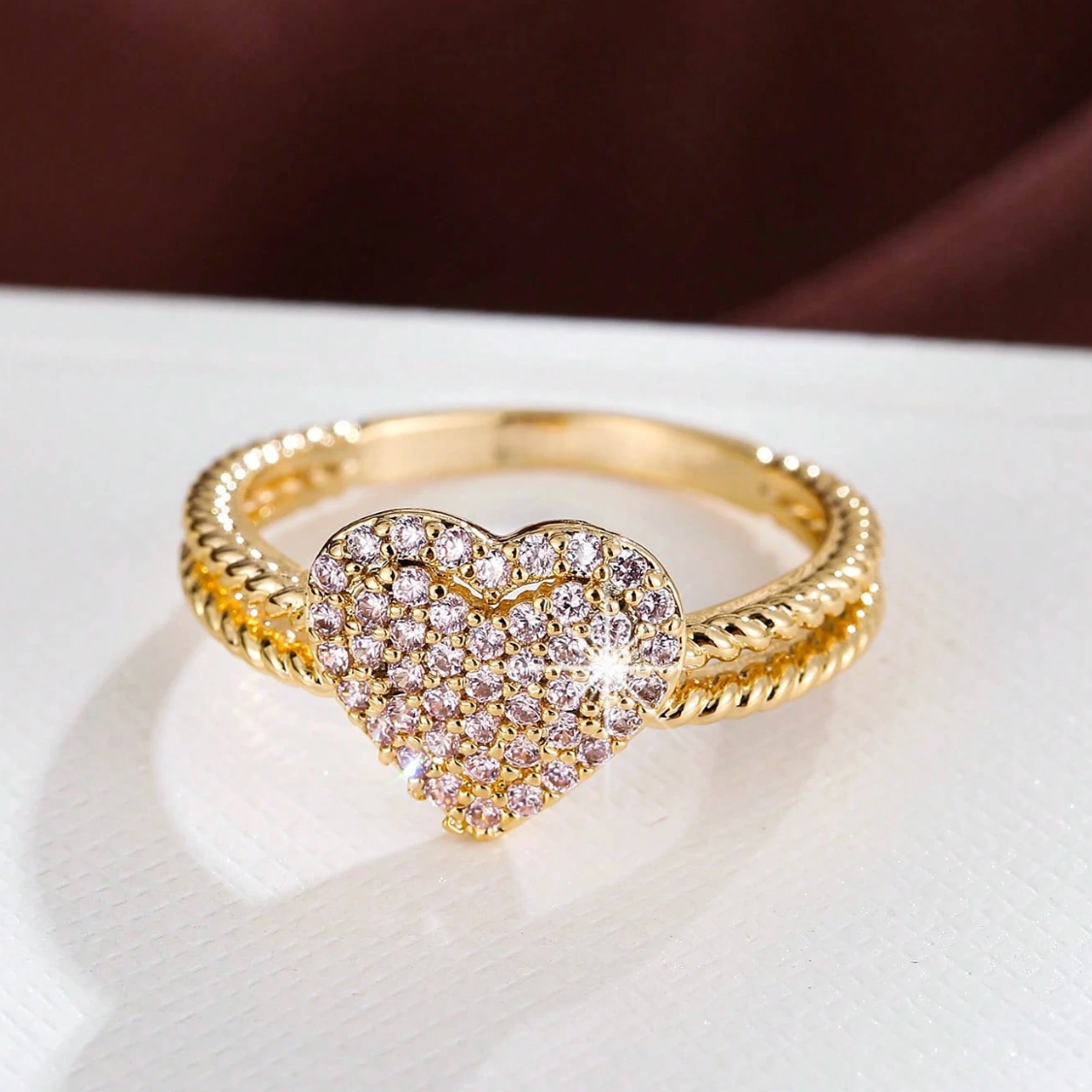 Heart-Shaped CZ Ring – Valentine’s & Mother’s Day Gift for Her