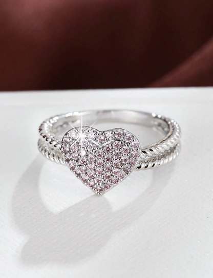 Heart-Shaped CZ Ring – Valentine’s & Mother’s Day Gift for Her
