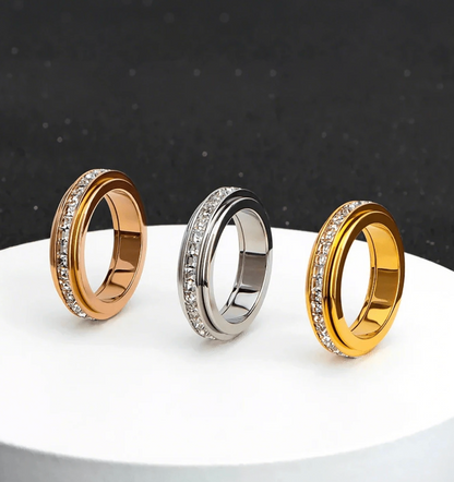 Anxiety Relief Spinning Ring – CZ Promise Ring for Calm & Comfort