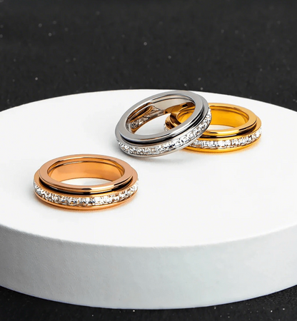 Anxiety Relief Spinning Ring – CZ Promise Ring for Calm & Comfort